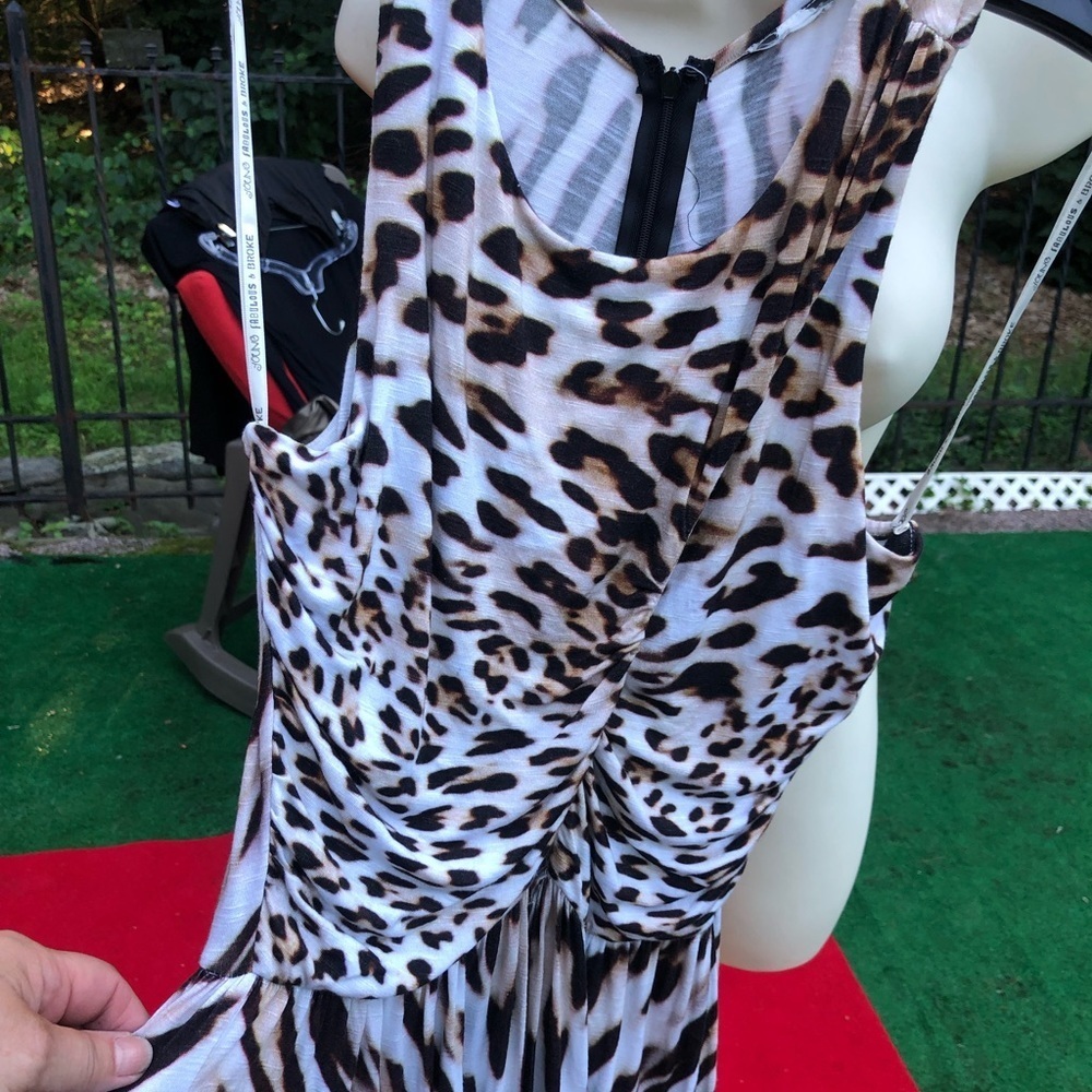 Young Broke & Fabulous size M/L leopard Maxi with center cut out